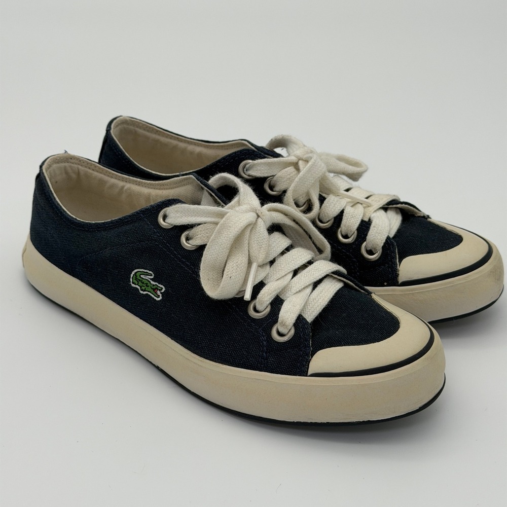 Lacoste L33 Canvas‎ 092 Navy Blue Low Top Sneakers Womens Size 6 11CAW0715